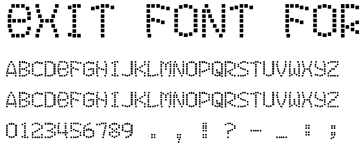 Exit font for a film font